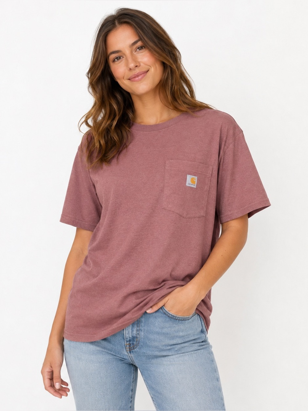 Carhartt Women’s Raisin Heather Pocket T Shirt 103067 V09 Workwear Large